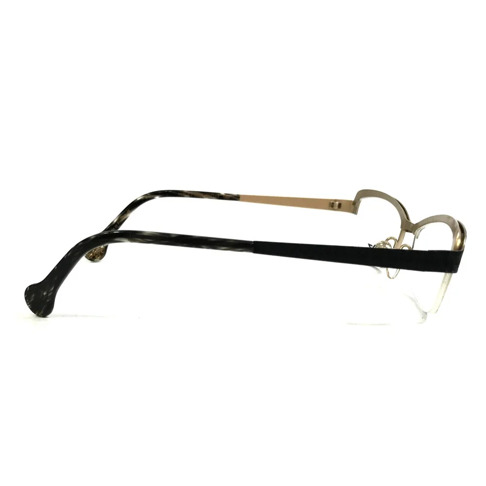 BOZ Eyeglasses Frames VIOLET 0050 Black Gilded Gold Cat Eye 53-17-140